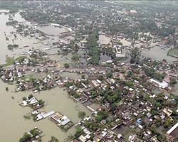 The flooding began after the Kosi River - known as the River of Sorrow - breached its banks, sending huge waves of water through a channel it had previously abandoned