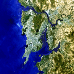 Mumbai as seen from space with Salsette Island clearly visible
