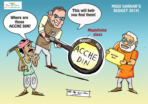 Funny Cartoon on Modi Sarkar's Budget 2014