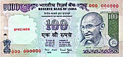 A Hundred Rupee Note