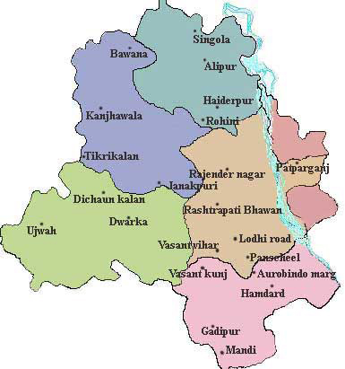 Delhi City Map India