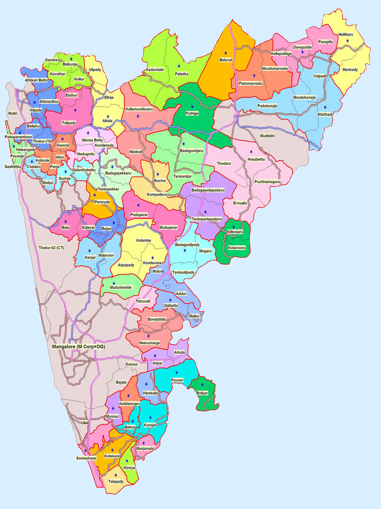 Map of Mangalore 
