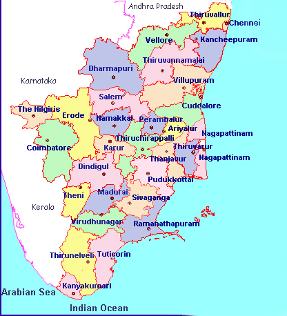 Map of TamilNadu