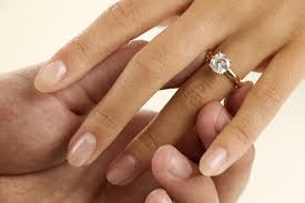 Selection of engagement rings for spouse